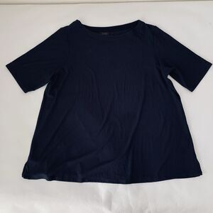 J Jill Top Wearever Collection Women‎ XL Navy Ribbed Short Sleeve Stretch Career